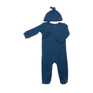 Rabbit Moon Organic Baby Unisex 2 Pc Footed Coverall Set, 0/3 Month